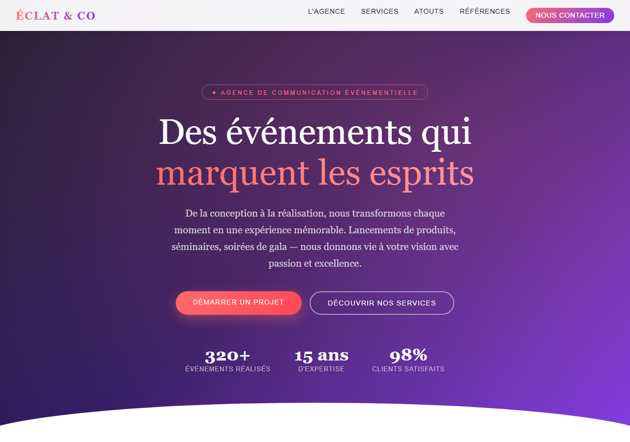 Template — Agence de communication événementielle