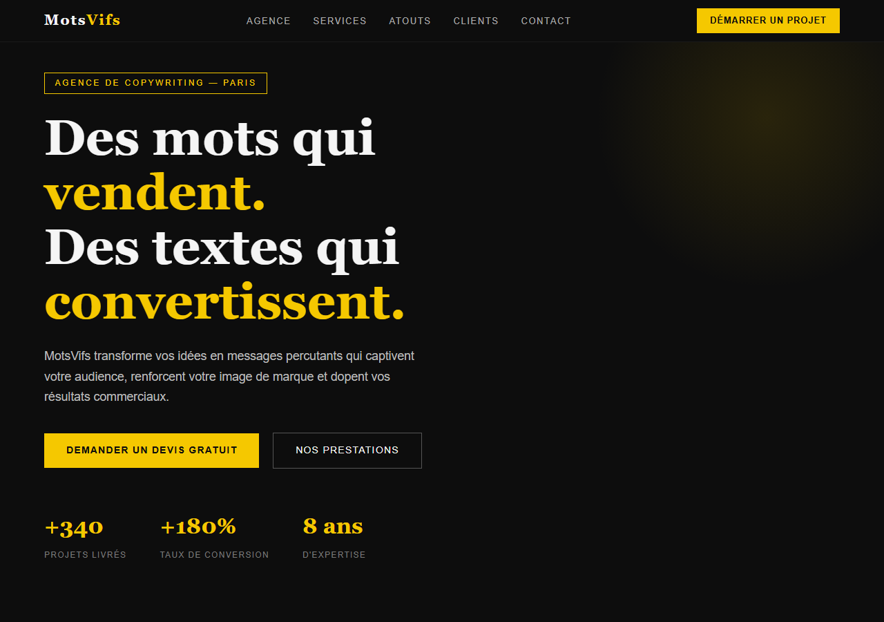 Template — Agence de copywriting