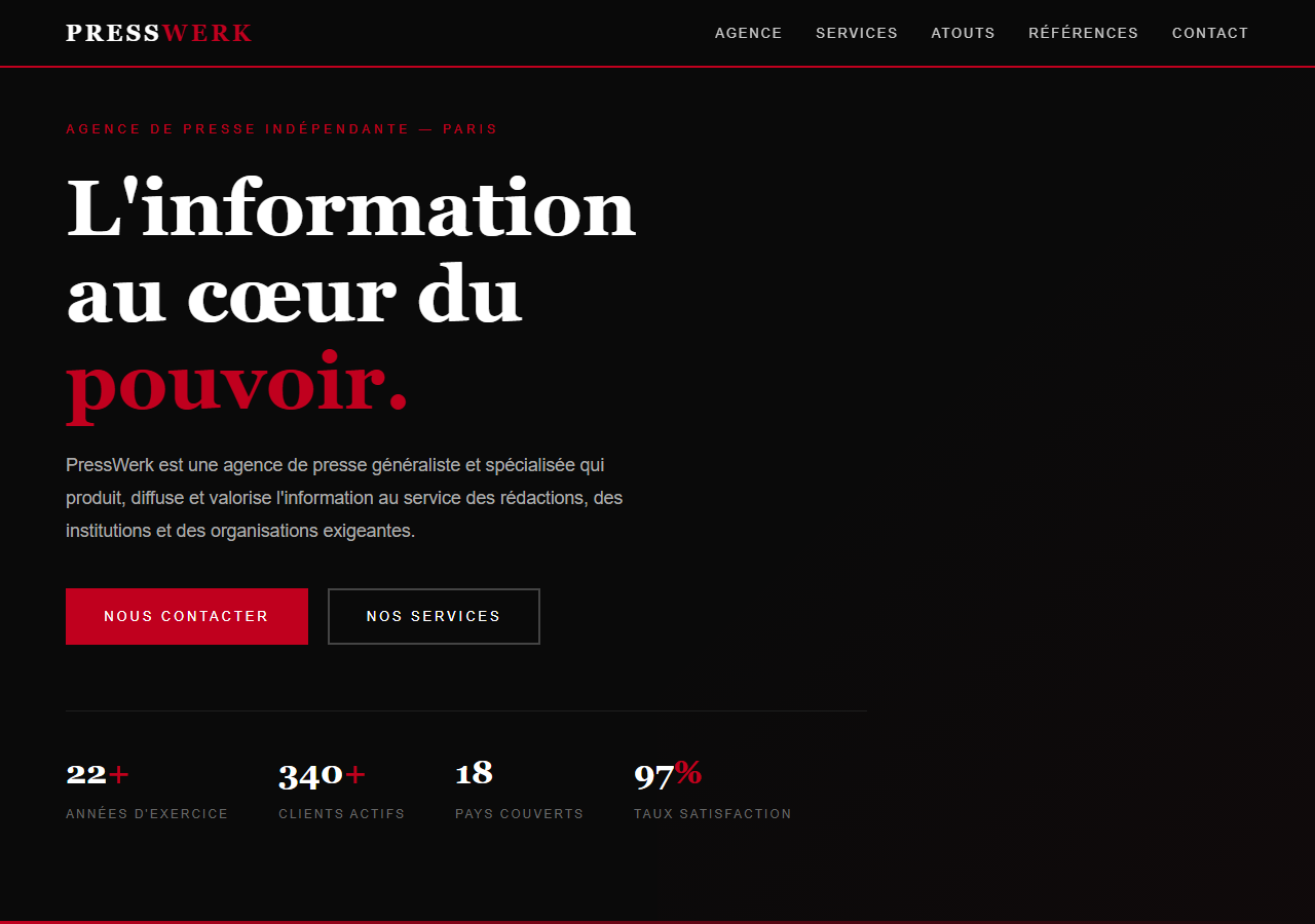 Template — Agence de presse