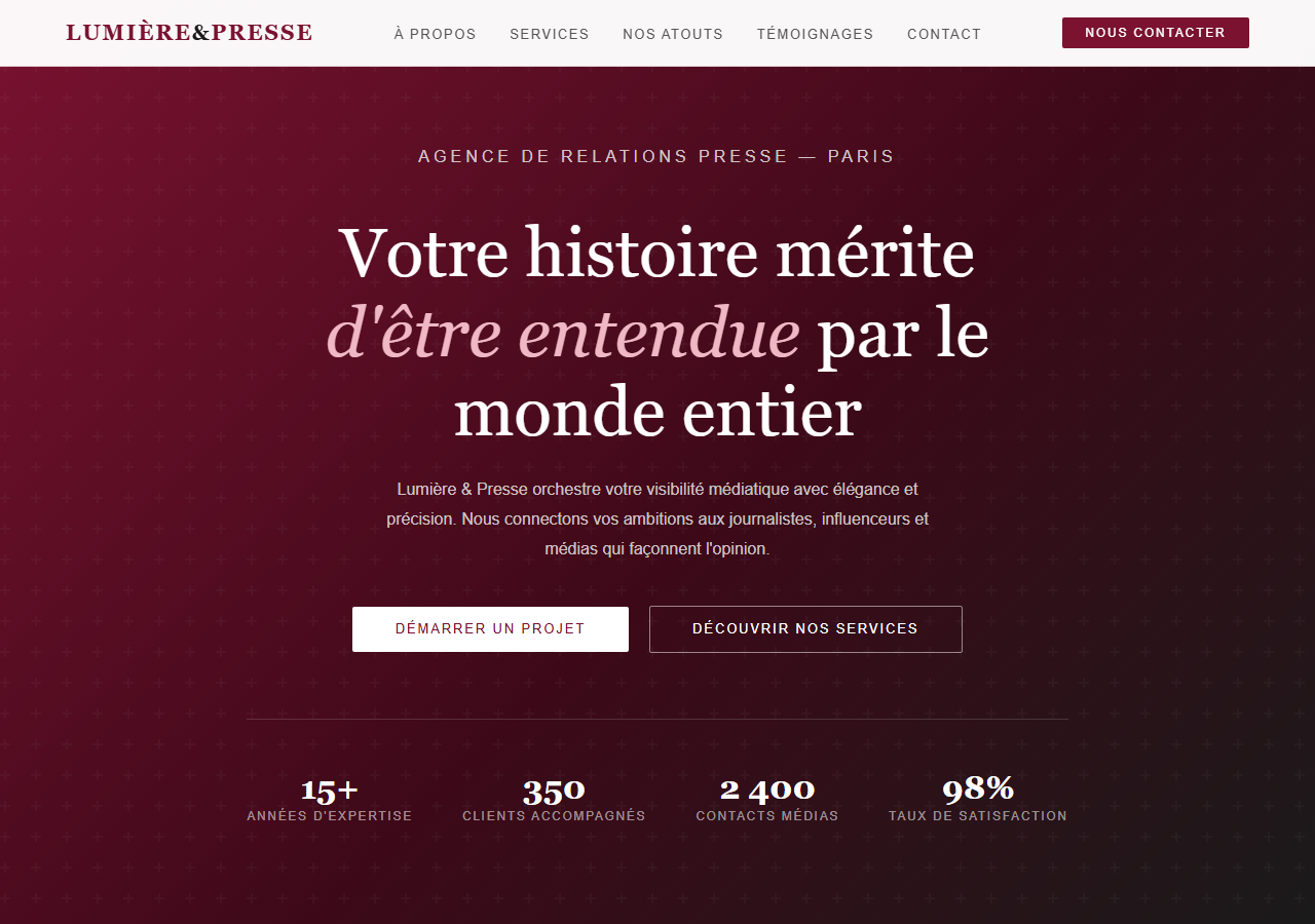 Template — Agence de relations presse