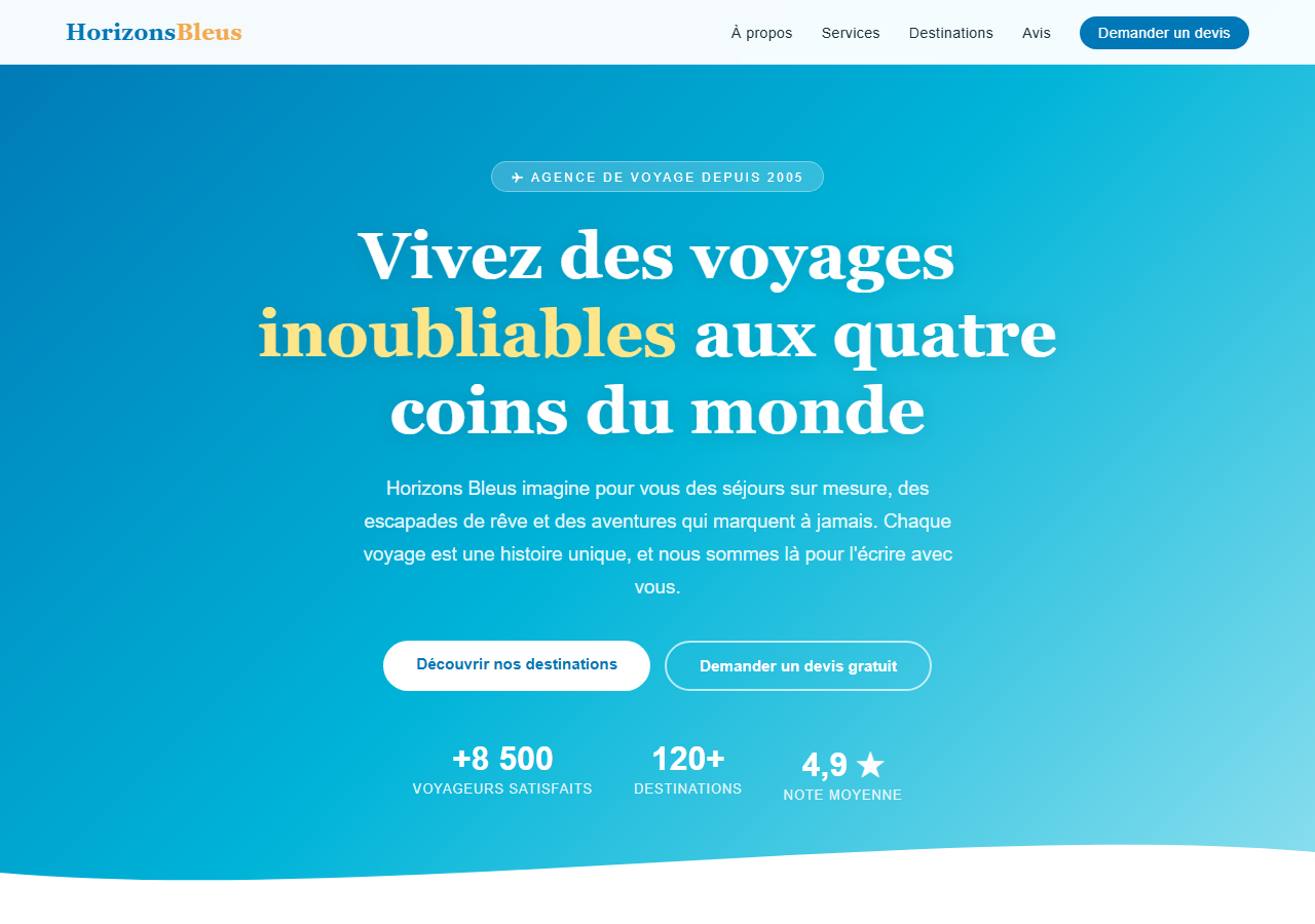 Template — Agence de voyage