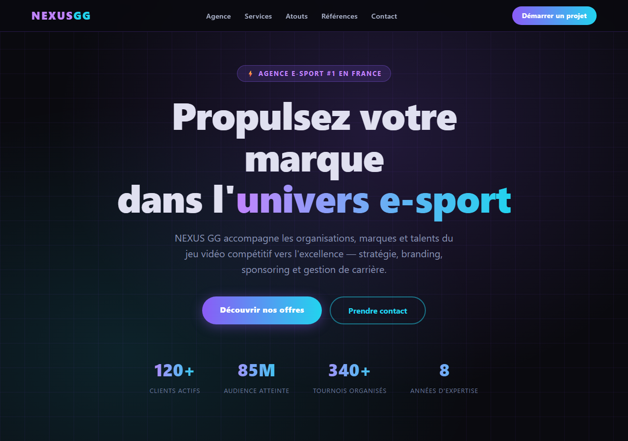 Template — Agence e-sport