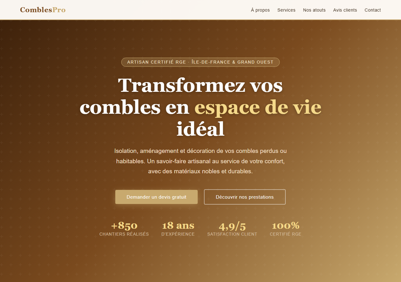 Template — Aménagement de combles
