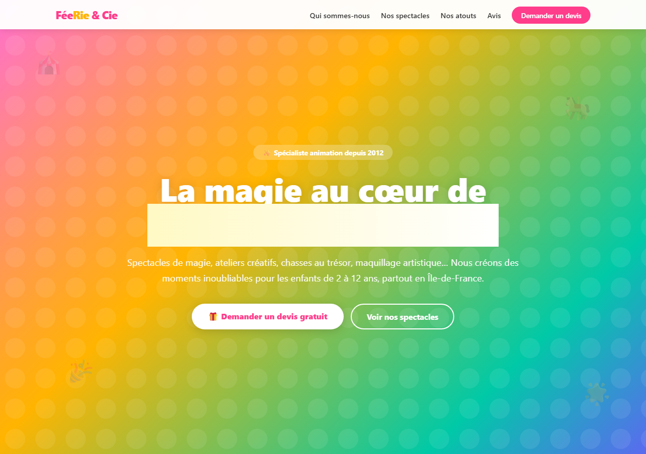 Template — Animation enfants & spectacles