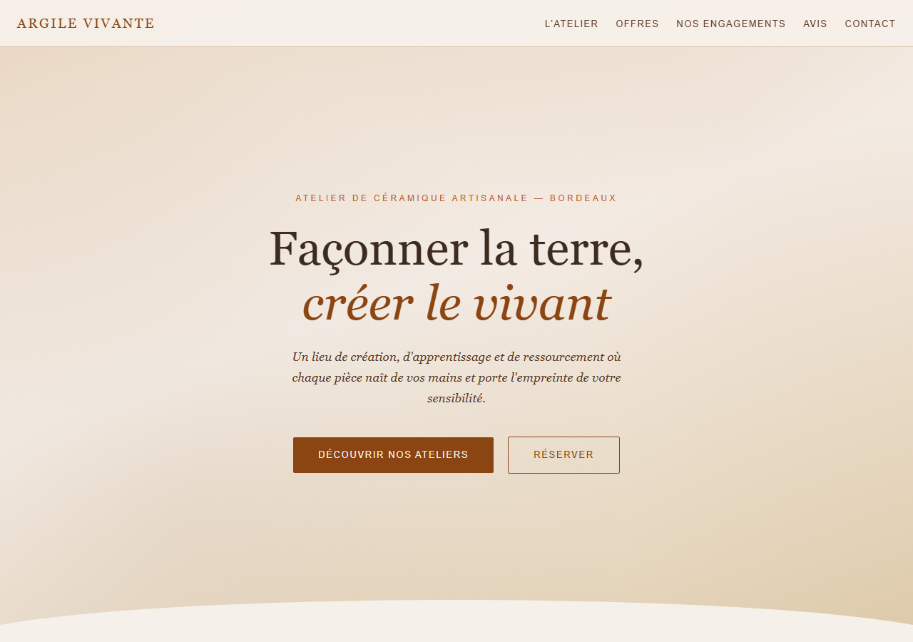 Template — Atelier de céramique