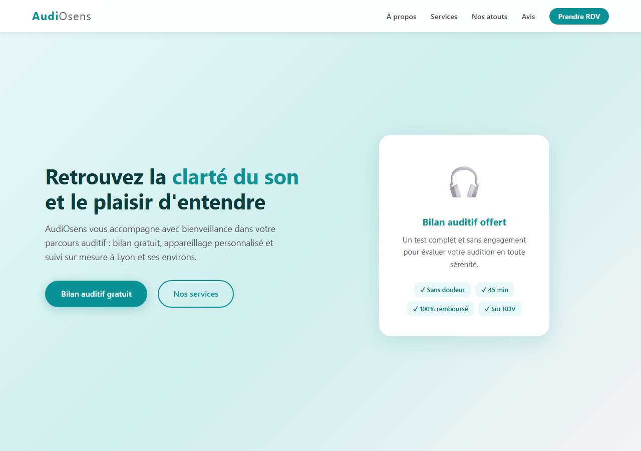 Template — Audioprothèse & appareillage