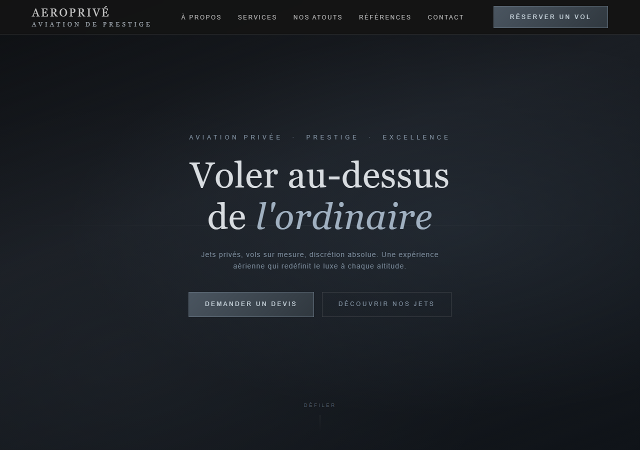 Template — Aviation privée jet