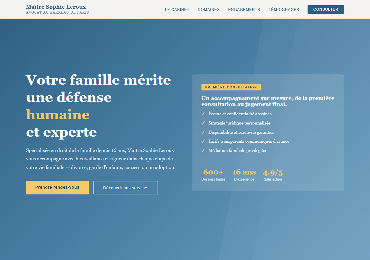 Template — Avocat droit de la famille