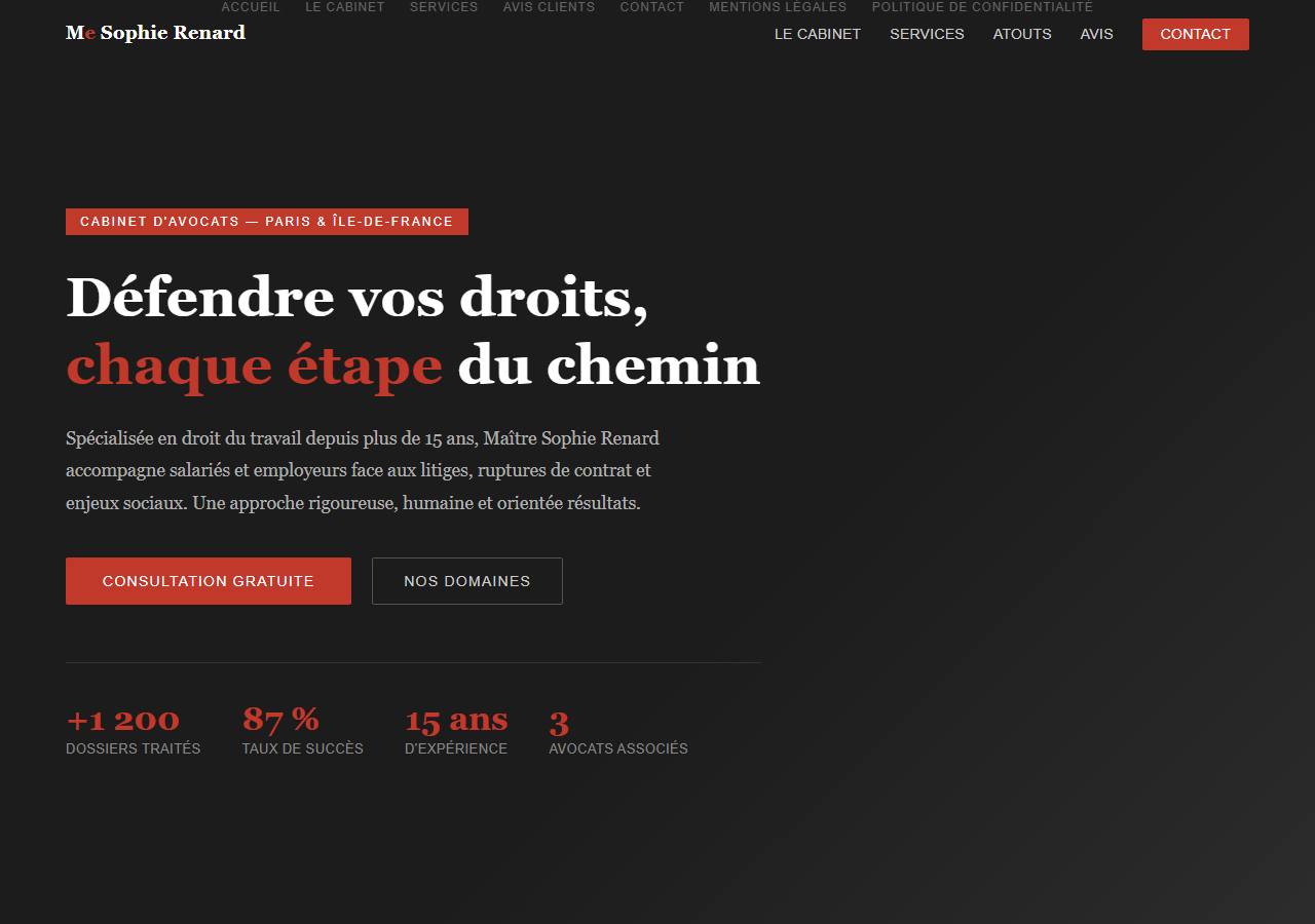 Template — Avocat droit du travail