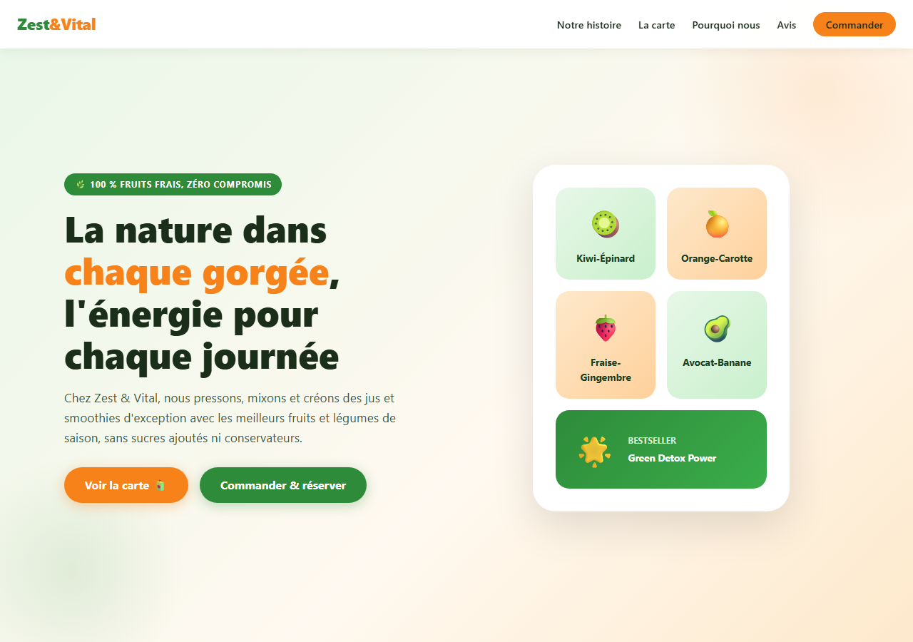 Template — Bar à jus & smoothies