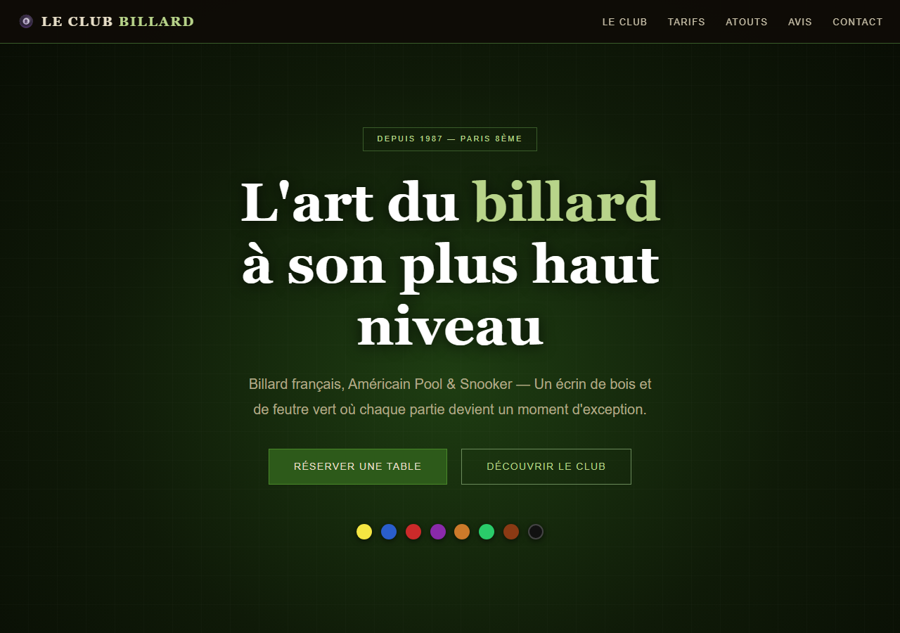 Template — Billard & snooker