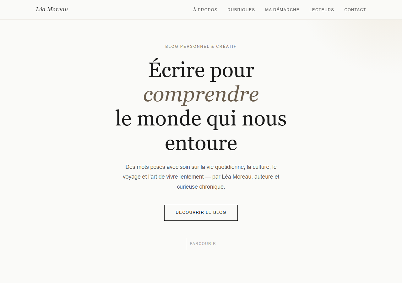 Template — Blog personnel