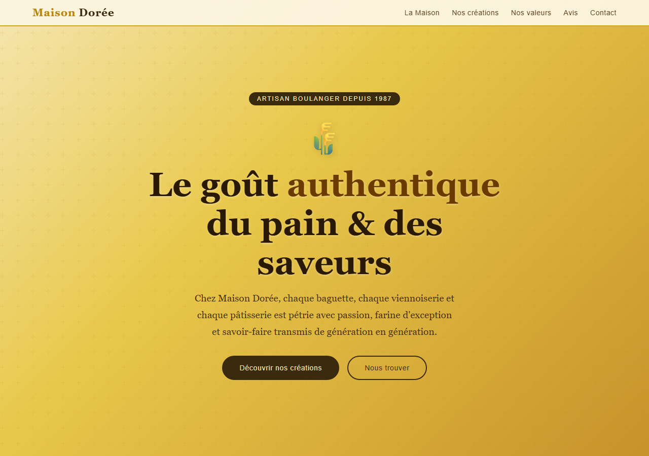 Template — Boulangerie / pâtisserie