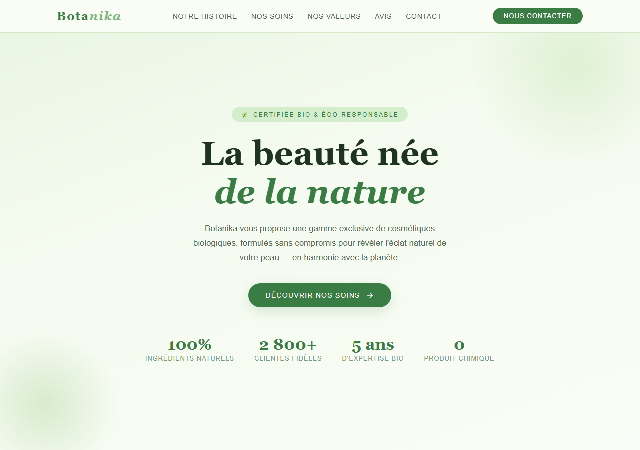 Template — Boutique cosmétique bio