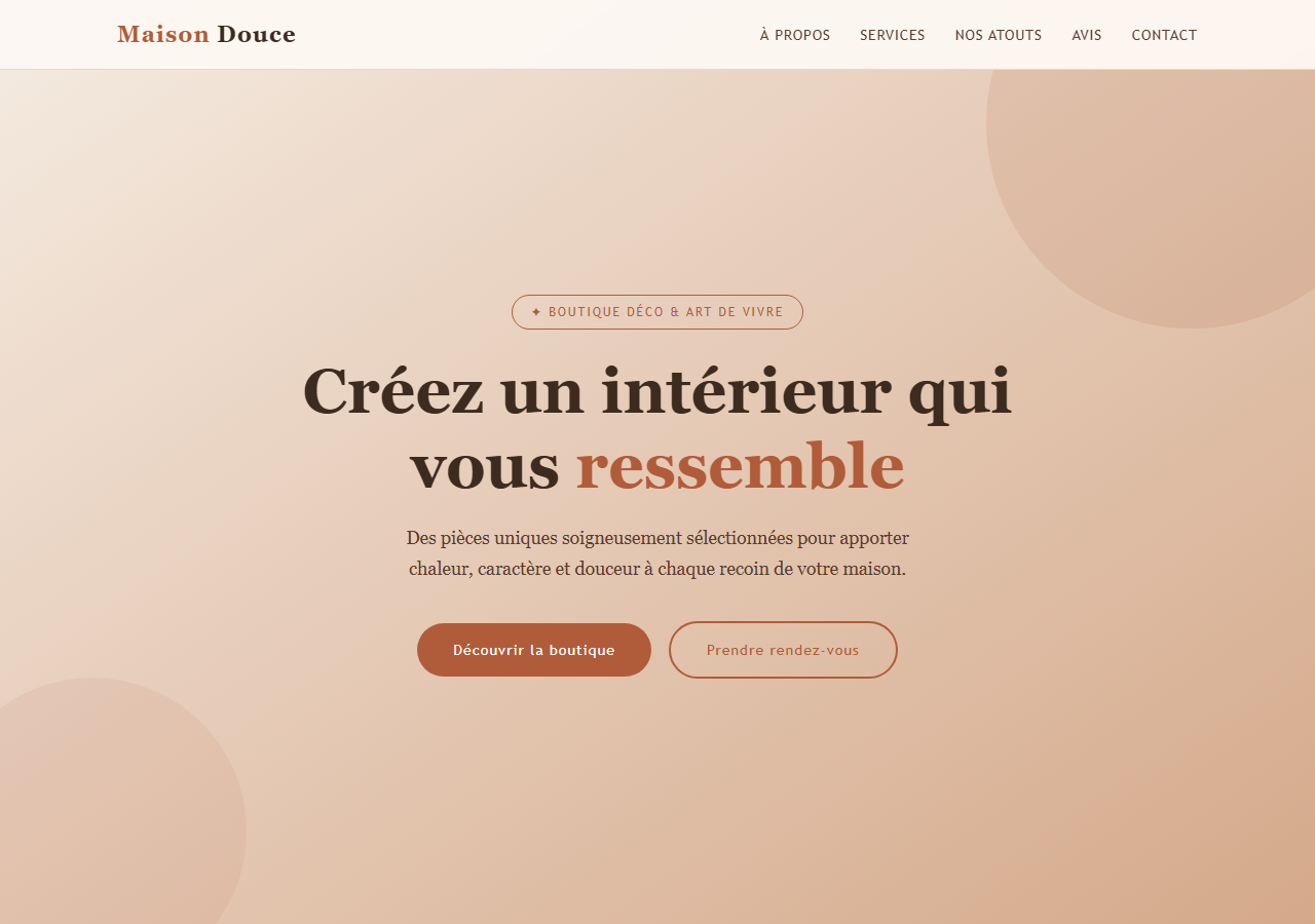 Template — Boutique déco