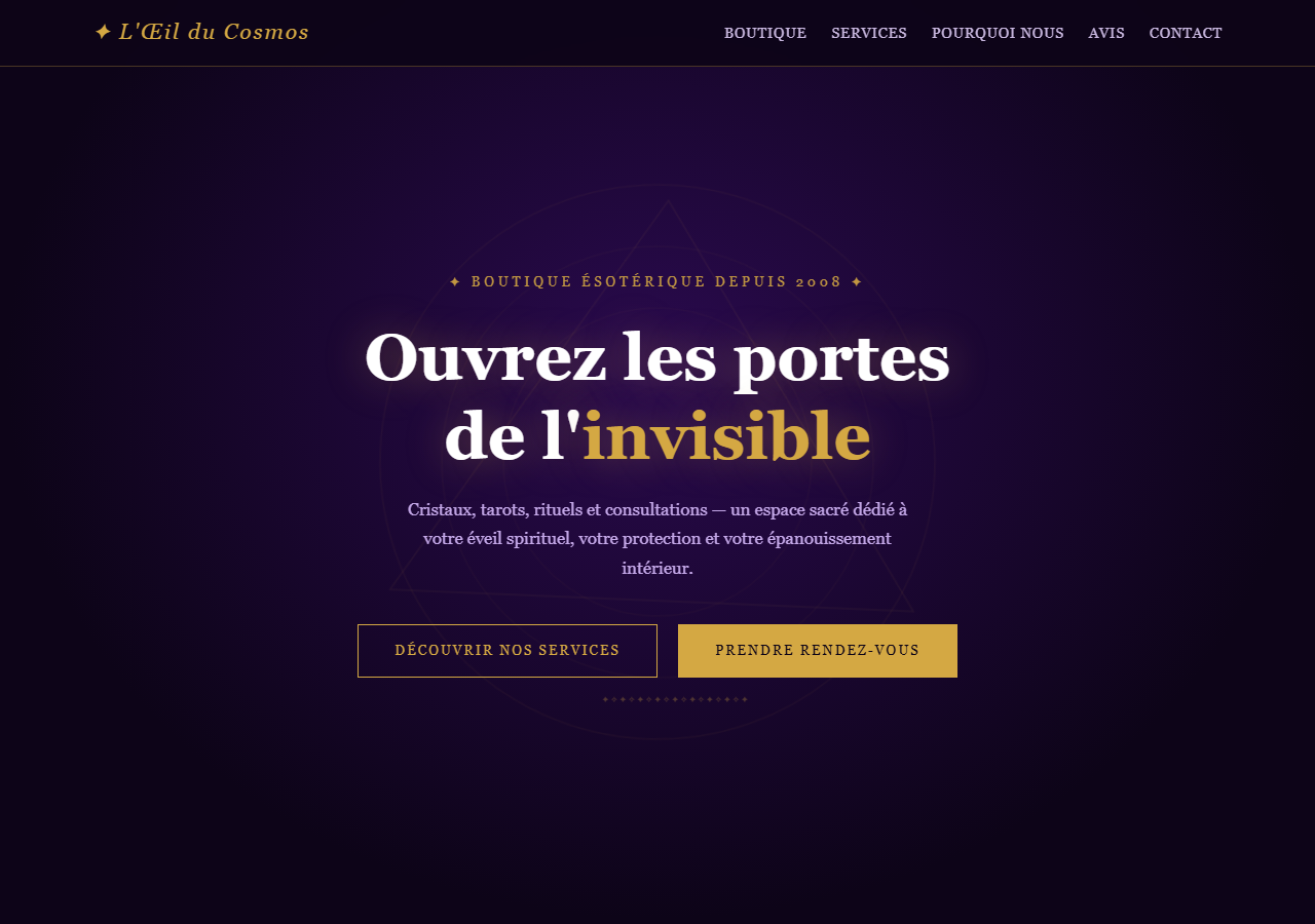 Template — Boutique ésotérique