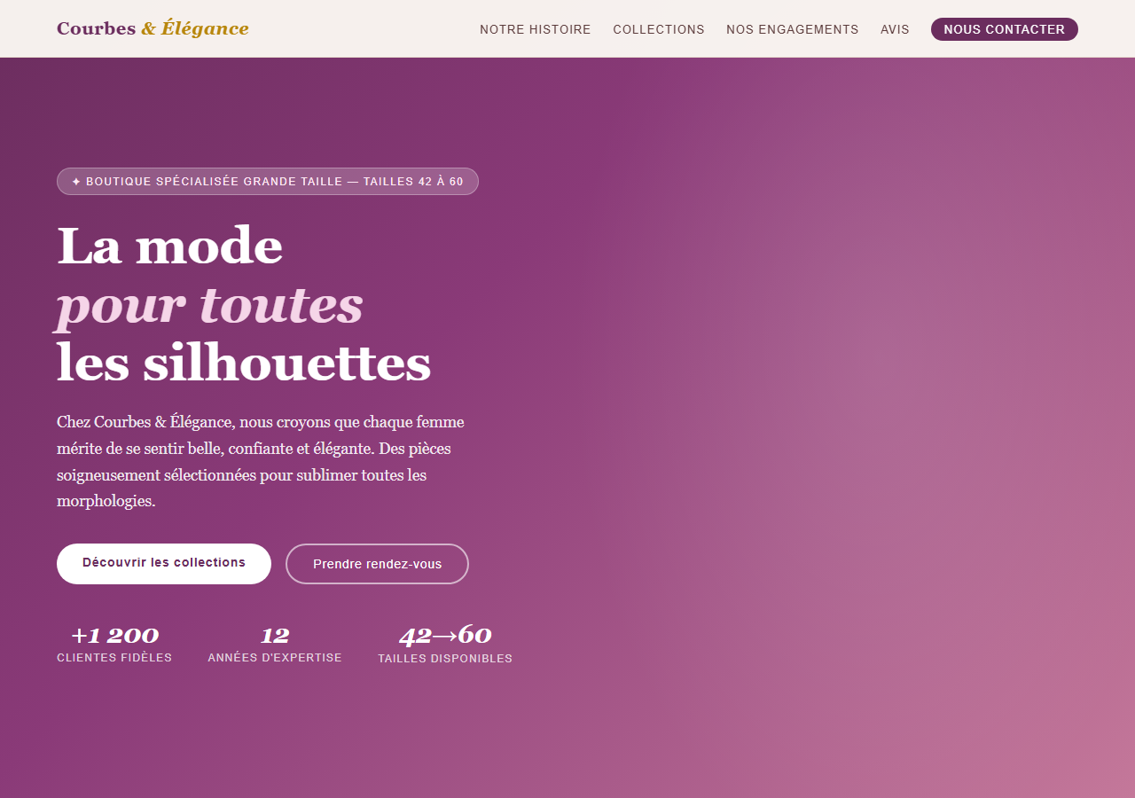 Template — Boutique grande taille