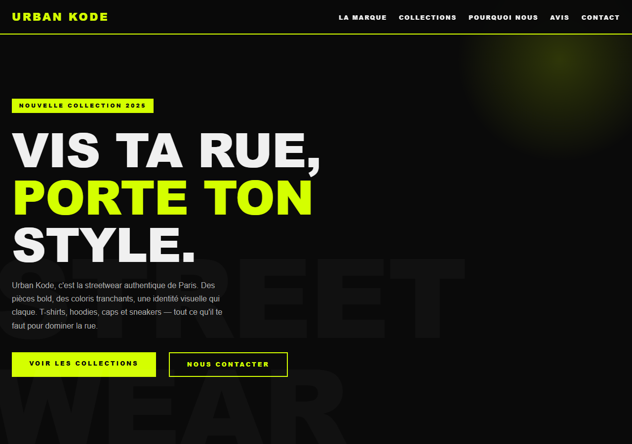Template — Boutique streetwear