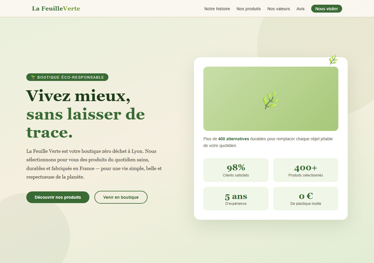 Template — Boutique zéro déchet