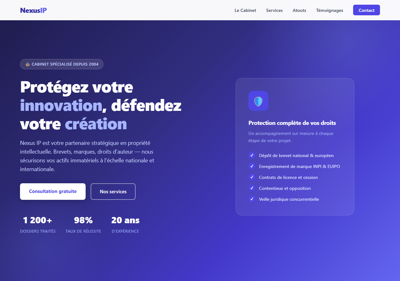 Template — Cabinet de propriété intellectuelle