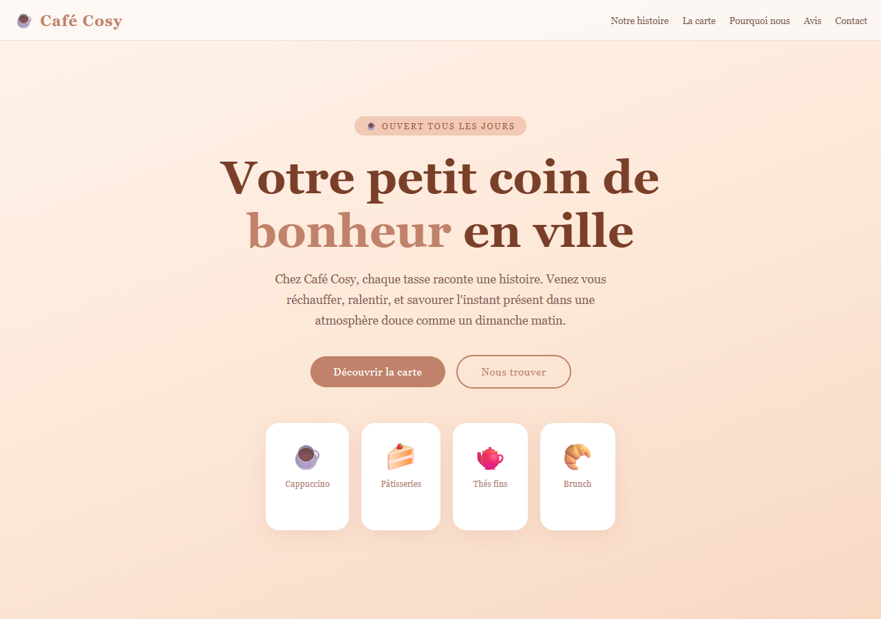 Template — Café cosy