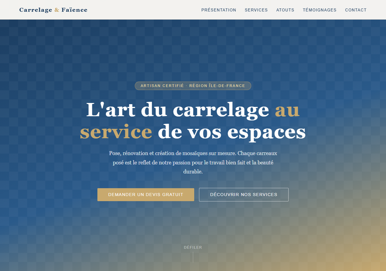 Template — Carrelage & faïence