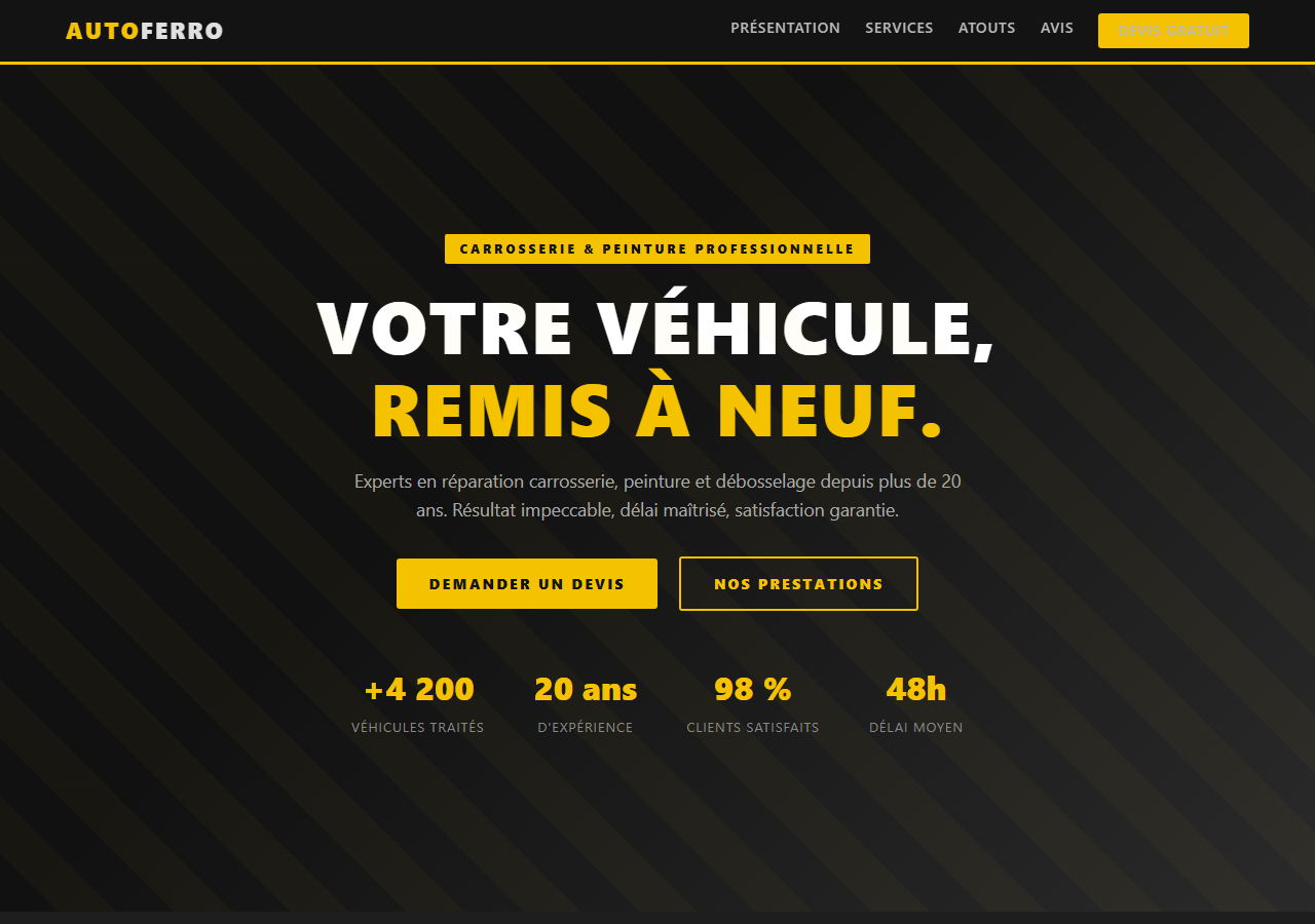 Template — Carrosserie & peinture