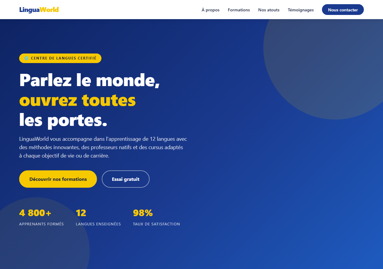 Template — Centre de langues