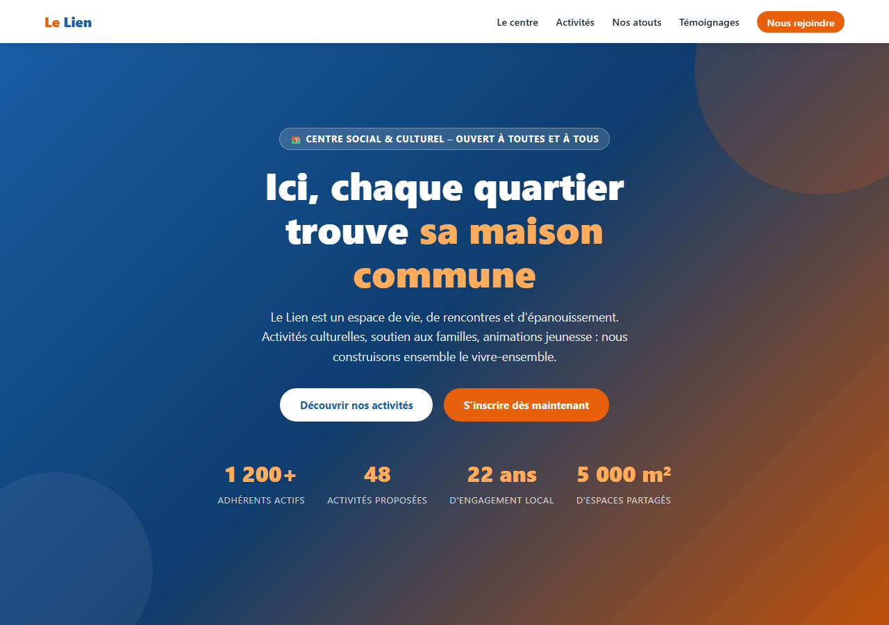 Template — Centre social & culturel