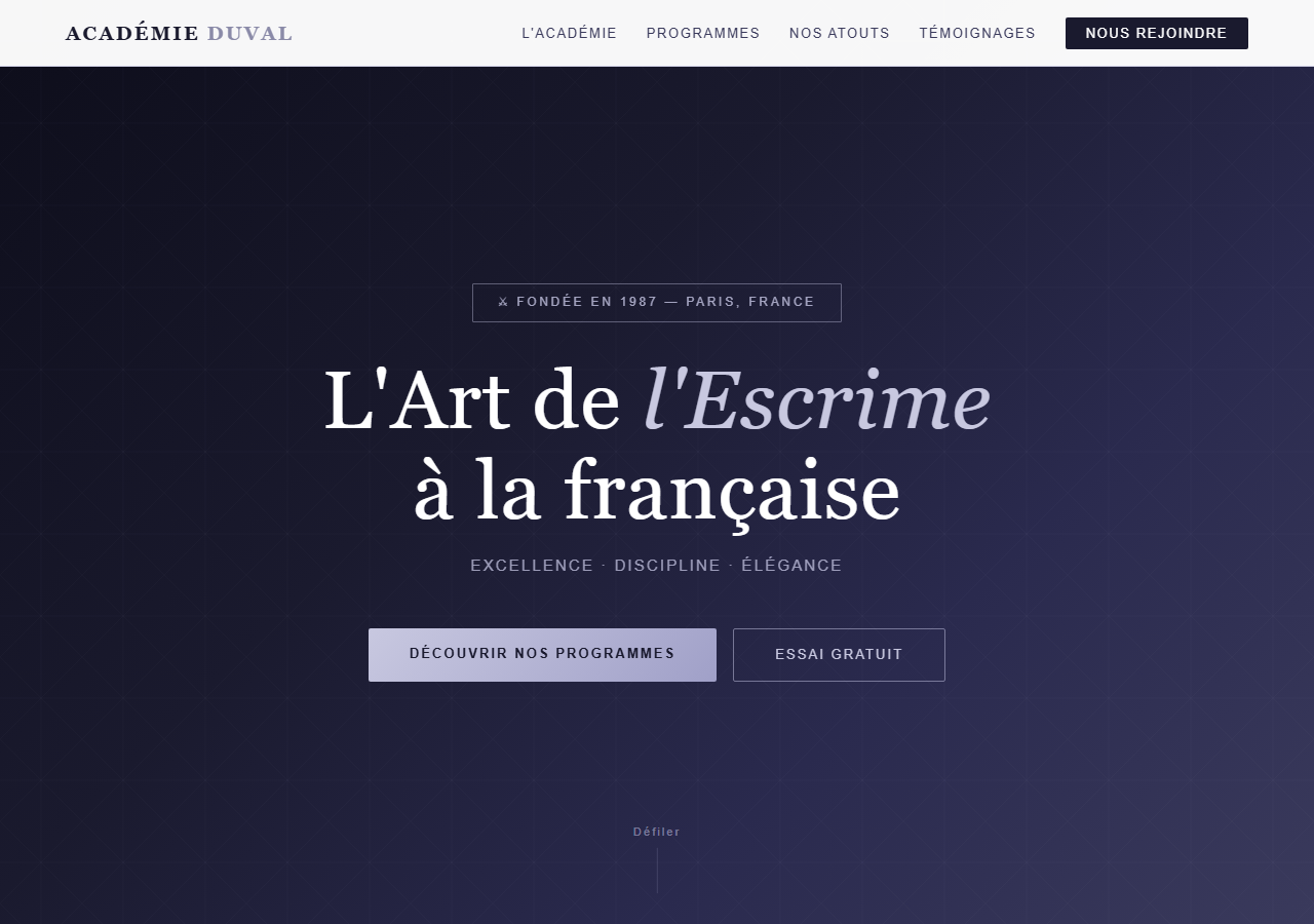 Template — Club d'escrime