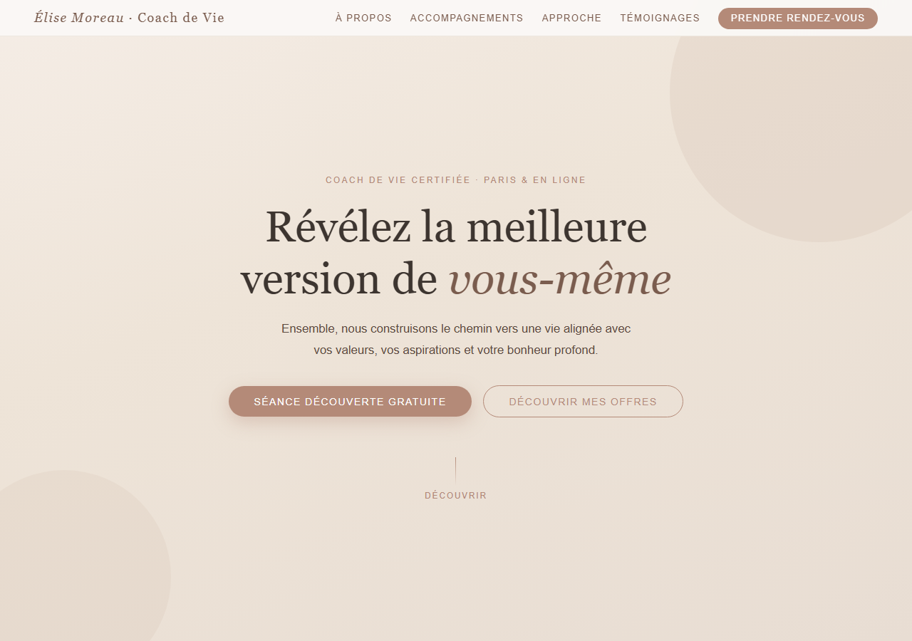 Template — Coach de vie