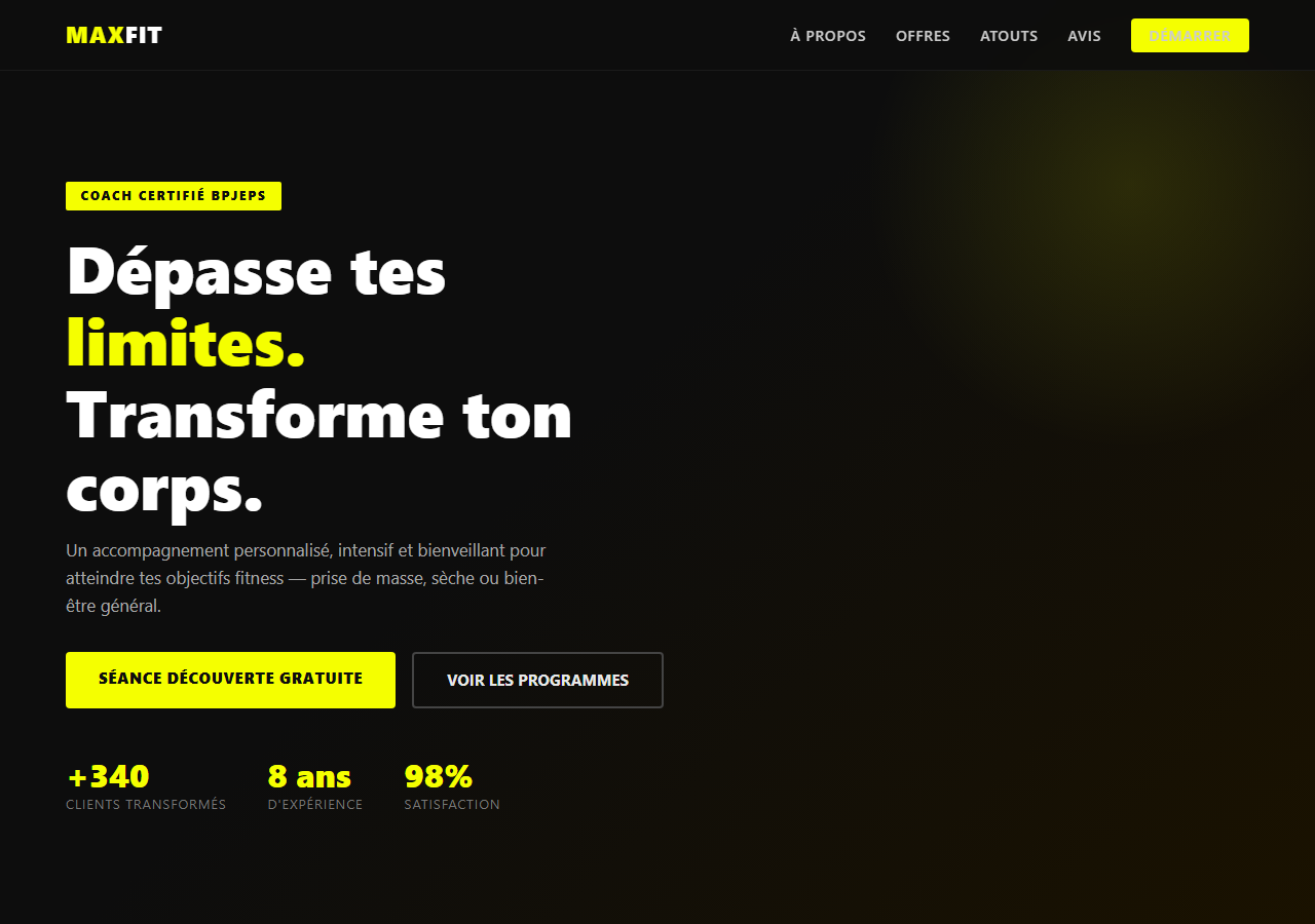Template — Coach sportif