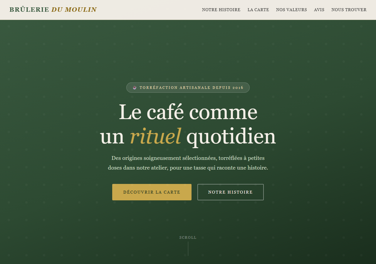 Template — Coffee shop de spécialité