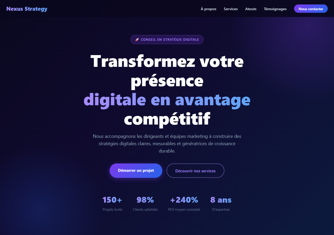 Template — Conseil en stratégie digitale