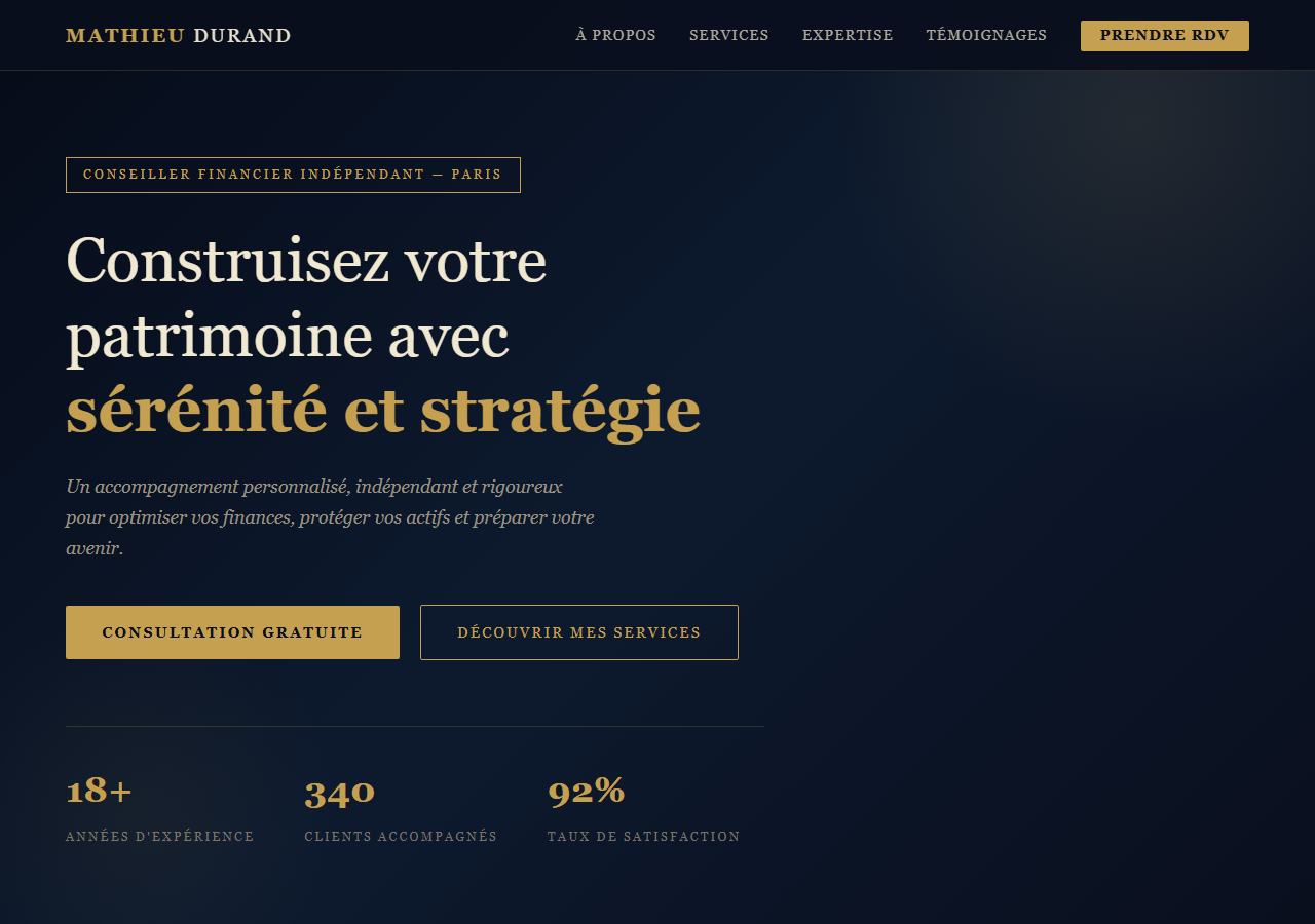 Template — Conseiller financier