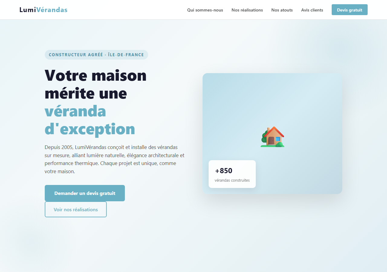 Template — Constructeur de vérandas