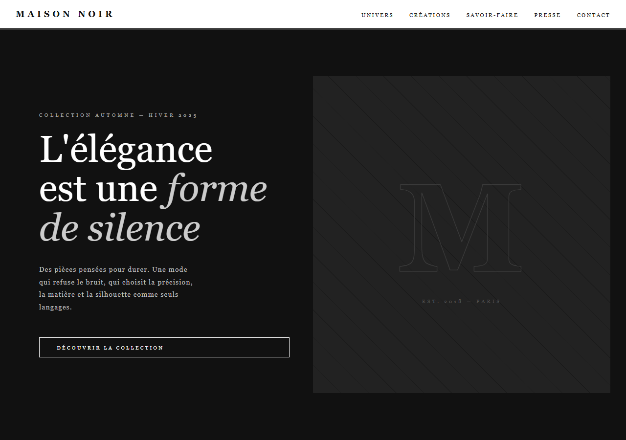 Template — Créateur de mode