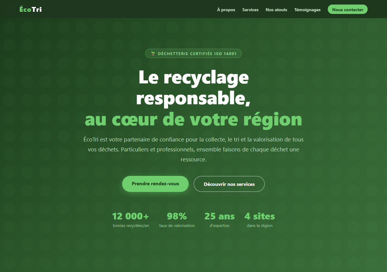 Template — Déchetterie & recyclage