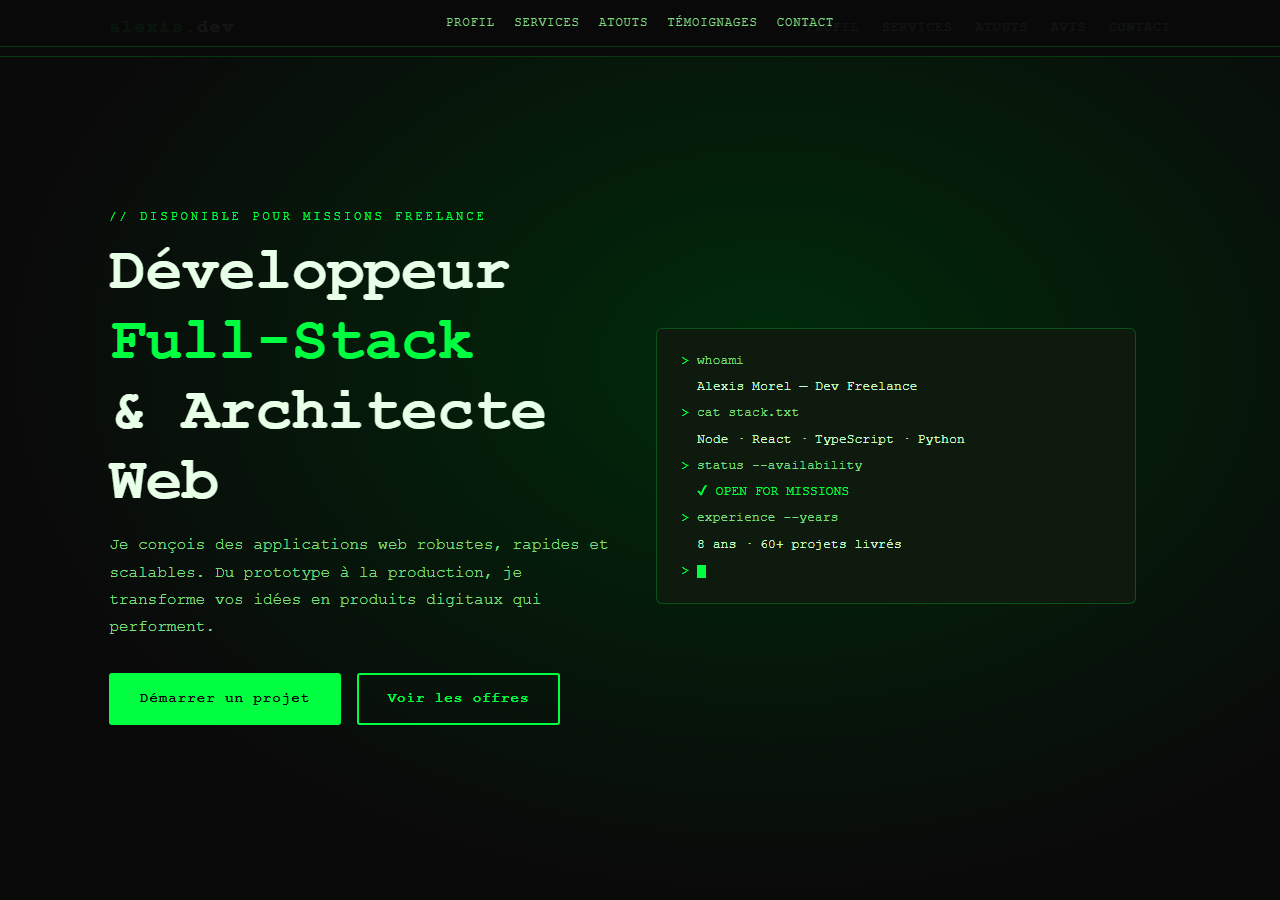 Template — Développeur freelance