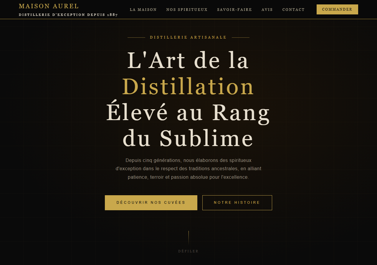 Template — Distillerie & spiritueux