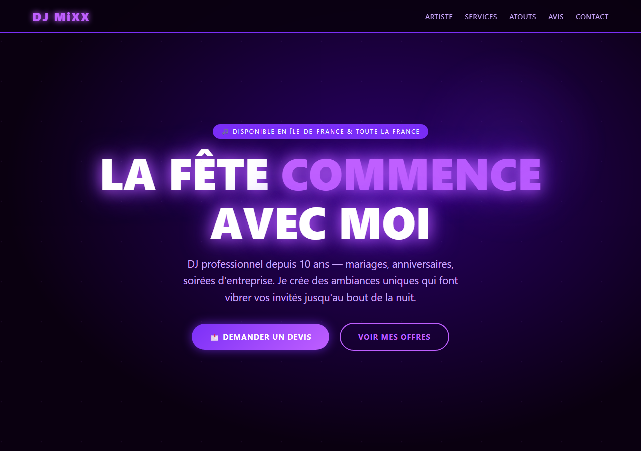 Template — DJ & animation soirée