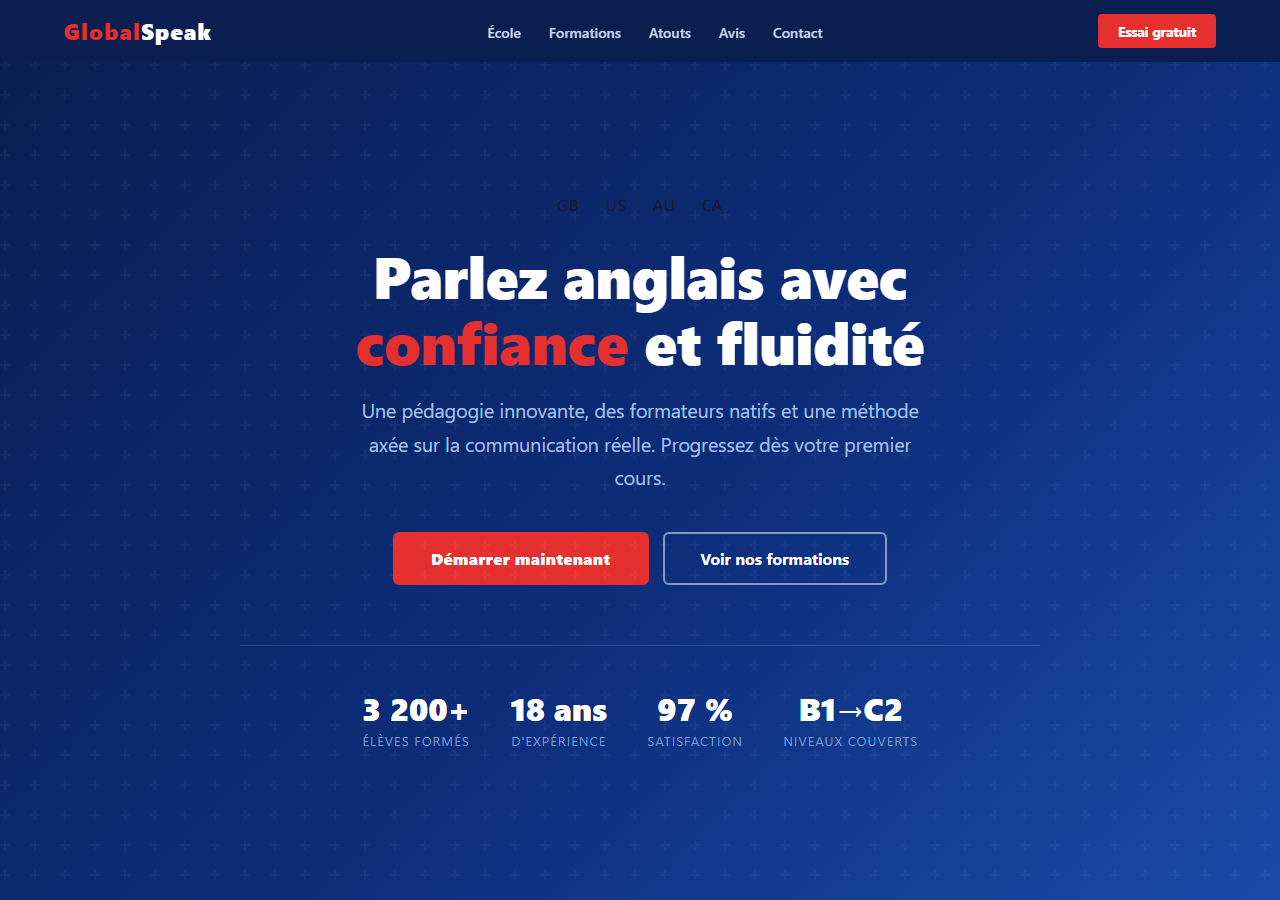 Template — École d'anglais
