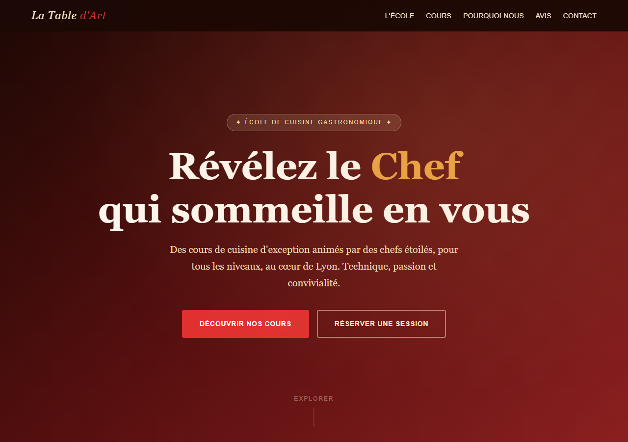 Template — École de cuisine
