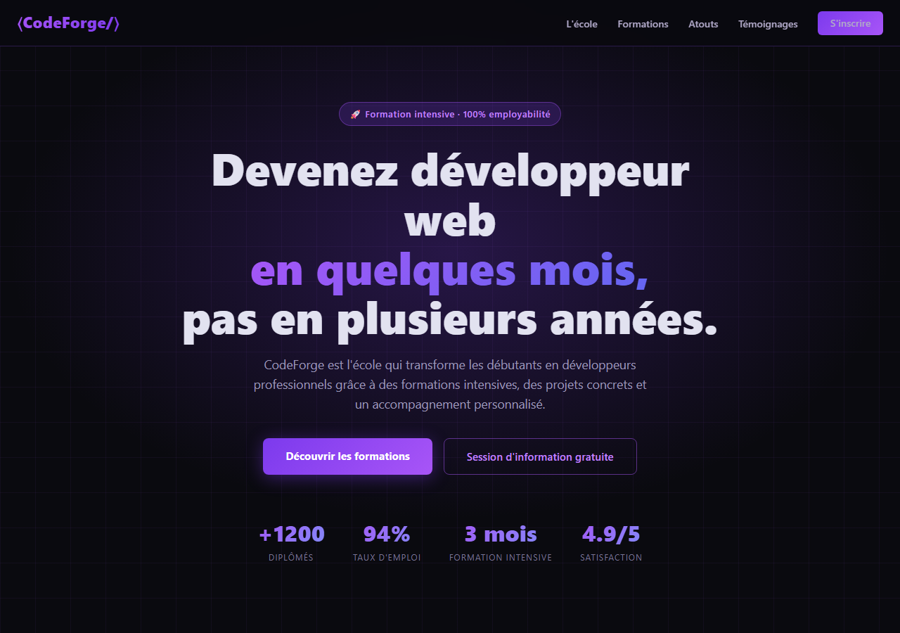 Template — École de développement web