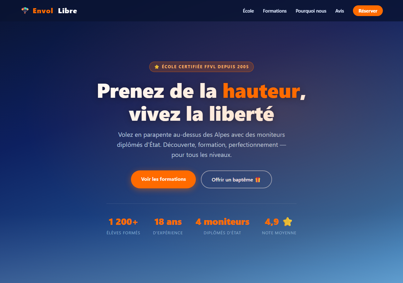 Template — École de parapente