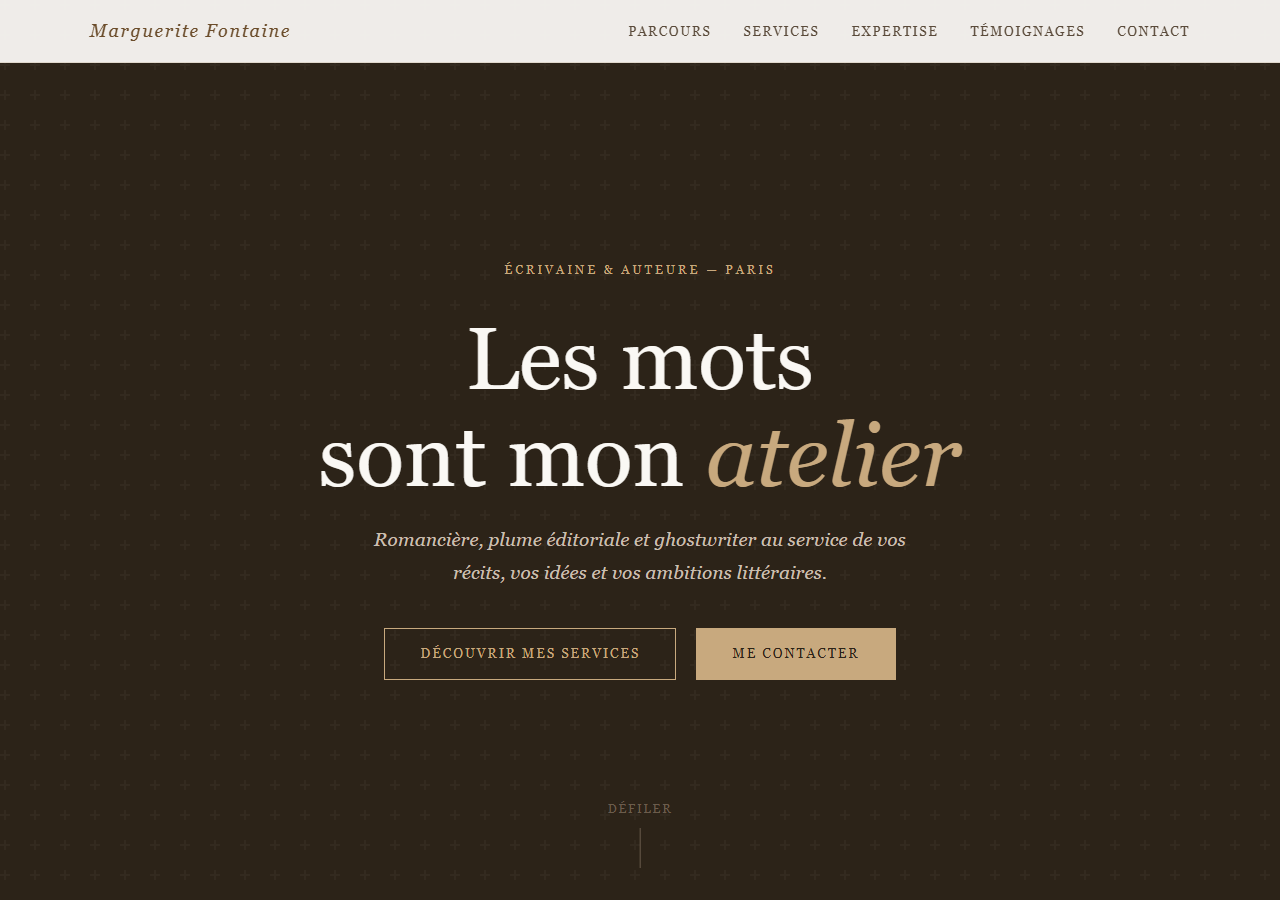 Template — Écrivain / auteur
