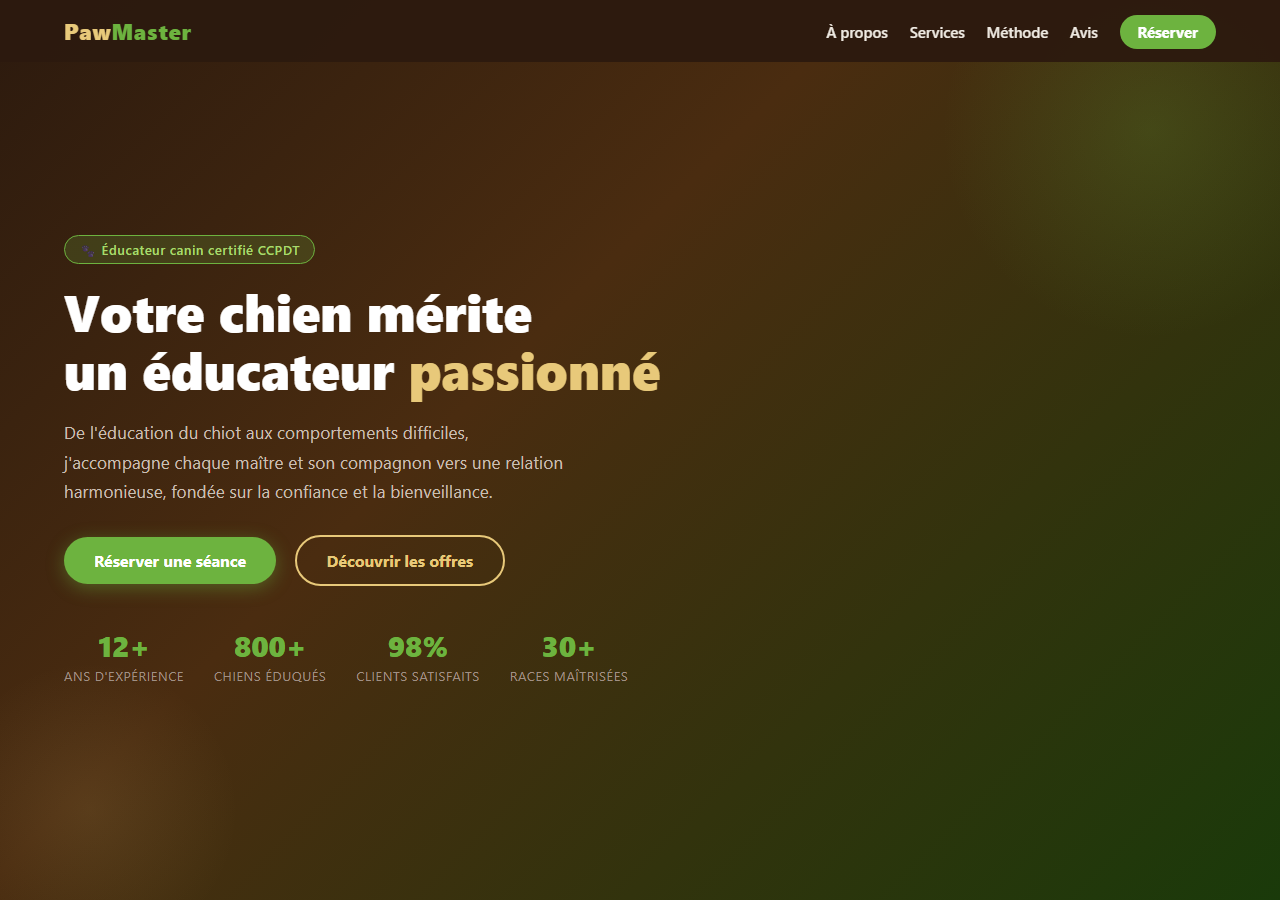 Template — Éducateur canin