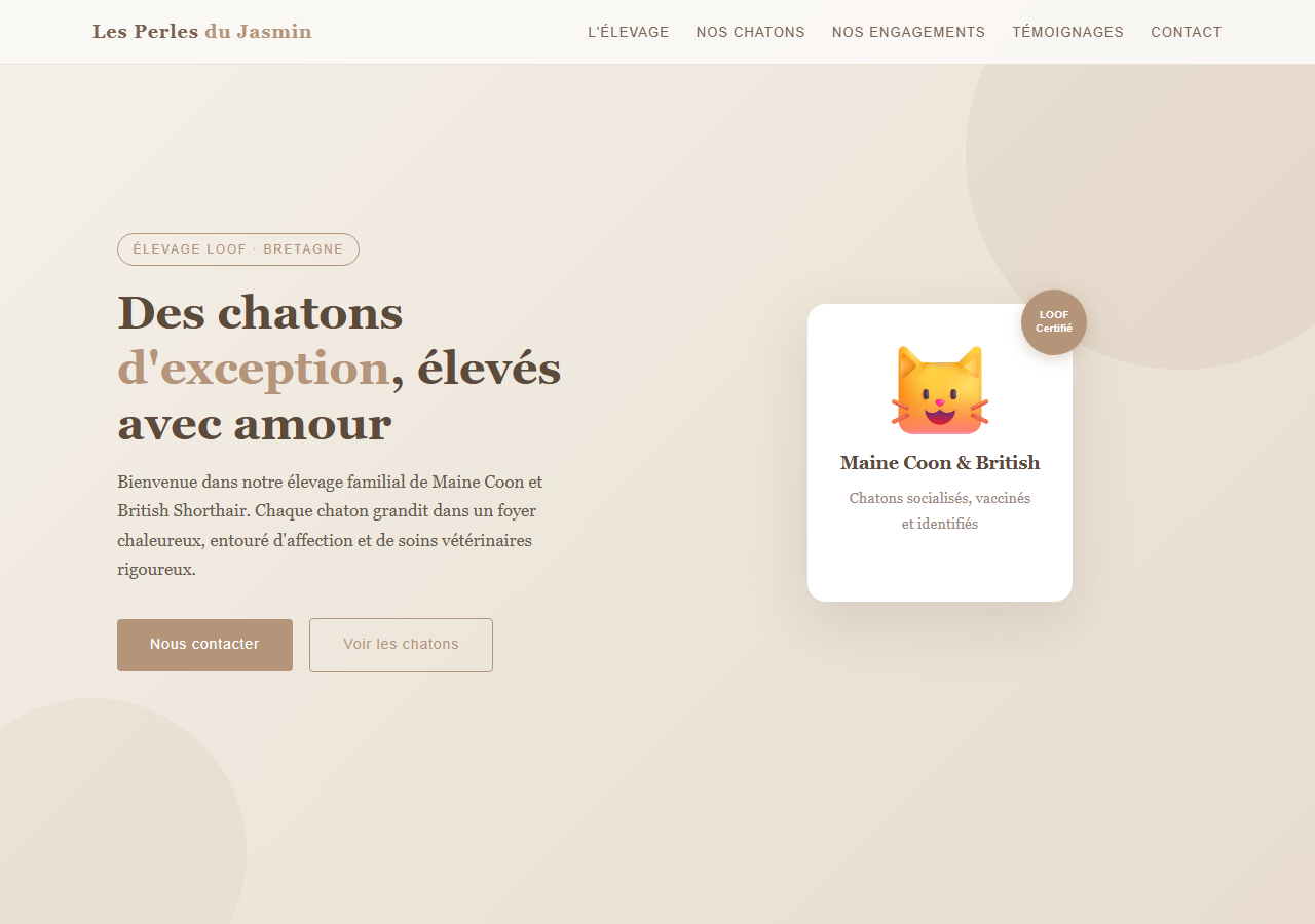 Template — Élevage félin