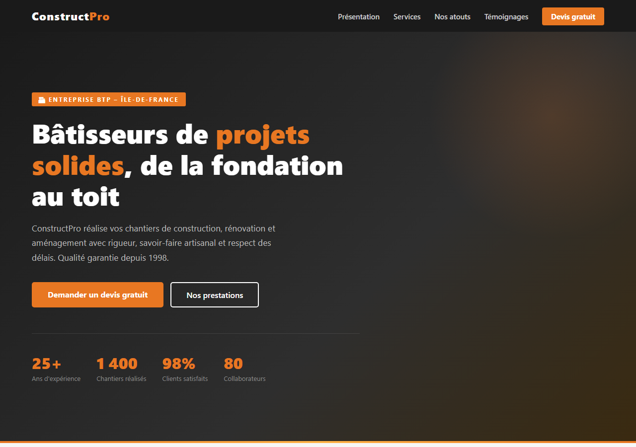 Template — Entreprise BTP