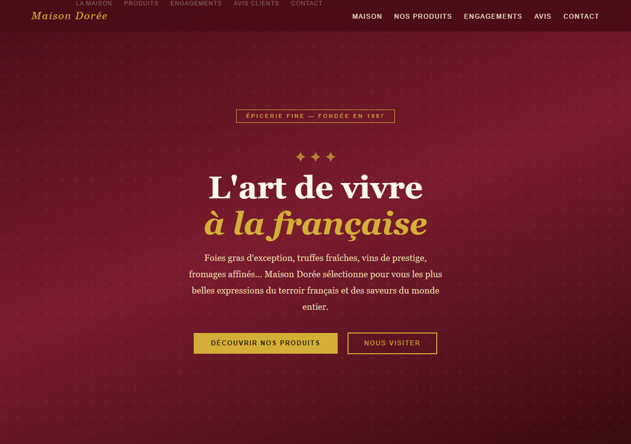 Template — Épicerie fine